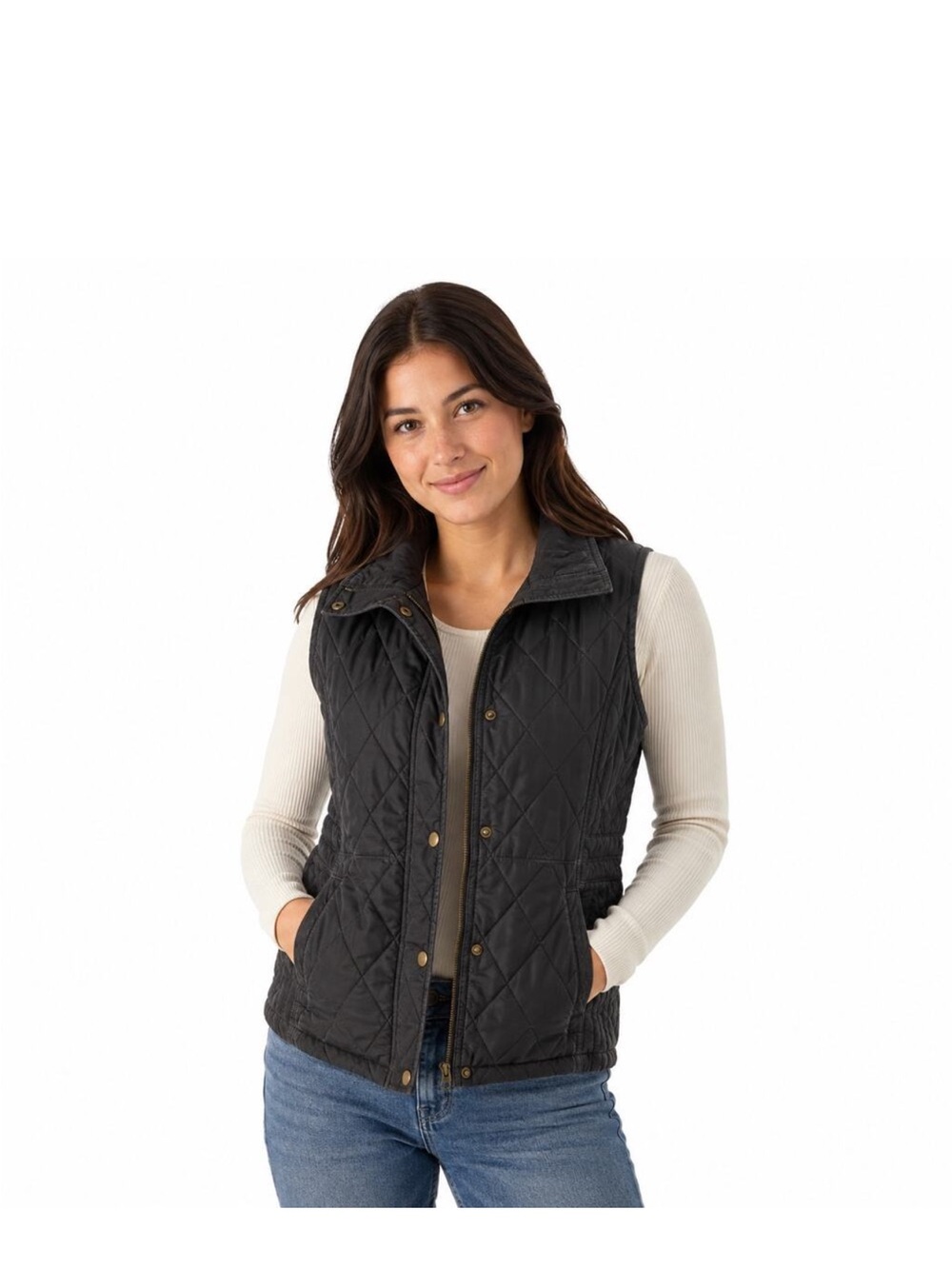 LL BEAN diamond quilted vest with corduroy collar
✨